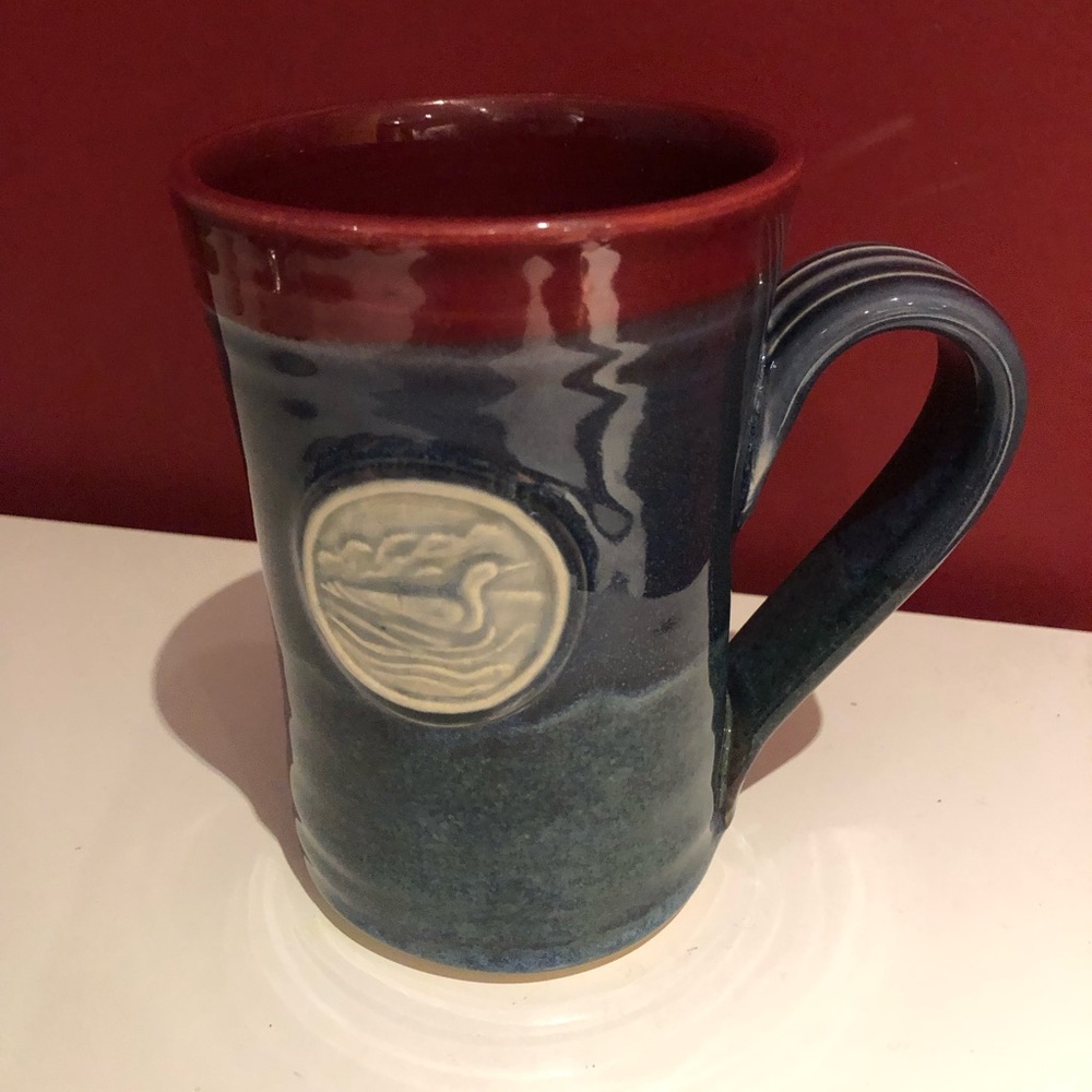 3/$40 Pavlo Pottery loon medallion handcrafted mug